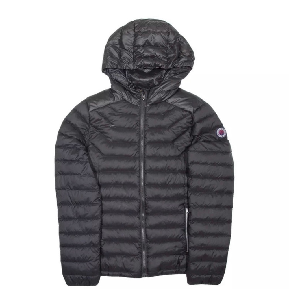 Abercrombie Men's Black Hooded Puffer Jacket - Picture 1 of 6